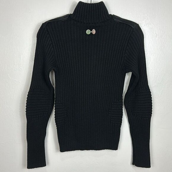 JC de Castelbajac 1/2 Zipper Merino Wool Blend Sweatshirt In Black Size M - Picture 4 of 12